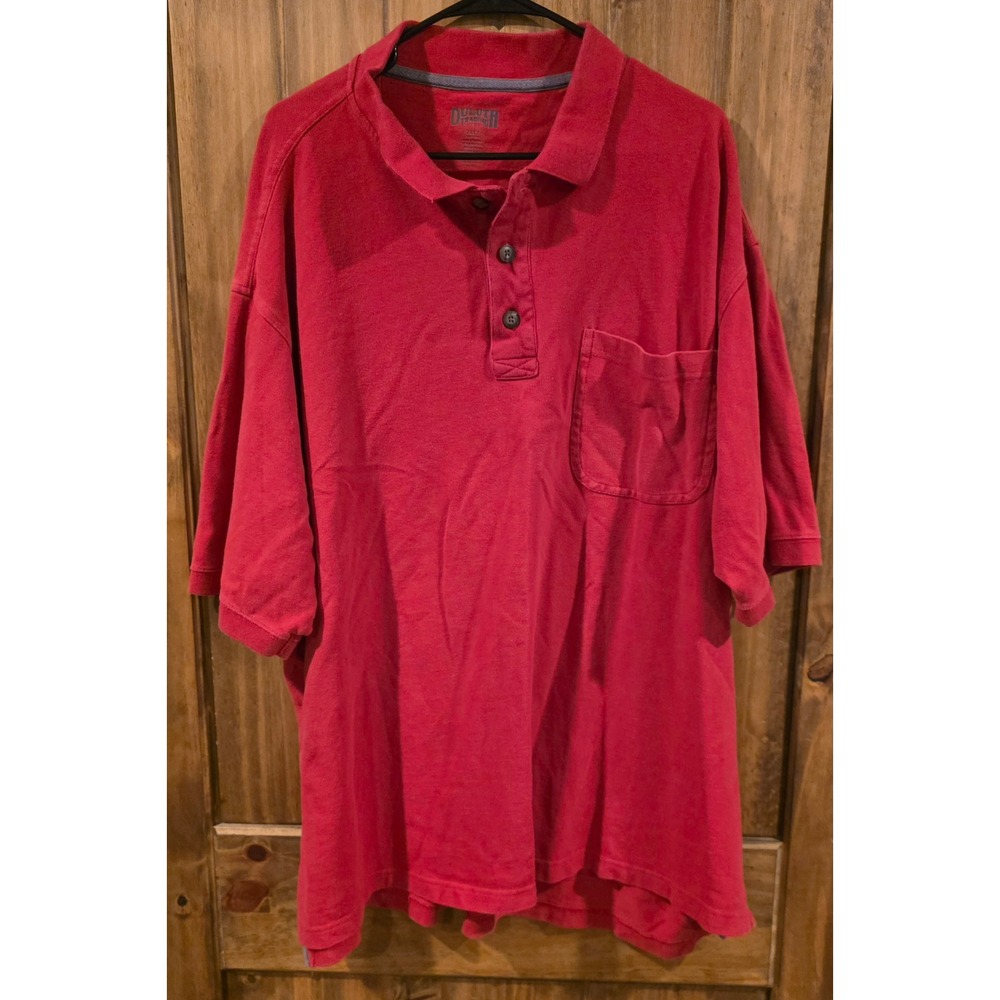 Duluth‎ Trading Co Polo Shirt Mens 2XLT Red Excellent Short Sleeve Pocket Cotton